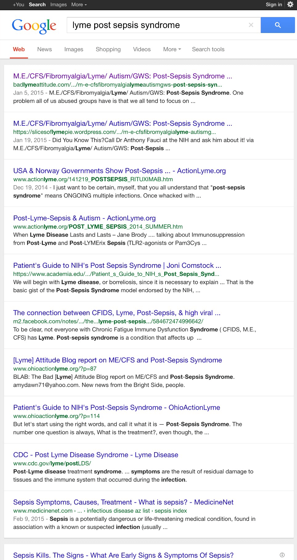 lyme post sepsis syndrome